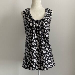 Willi Smith Pleated Neckline Sleeveless Top